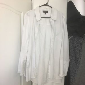 White collared buttoned down shirt